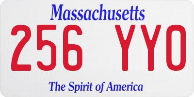 MA license plate 256YY0