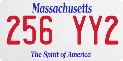 MA license plate 256YY2