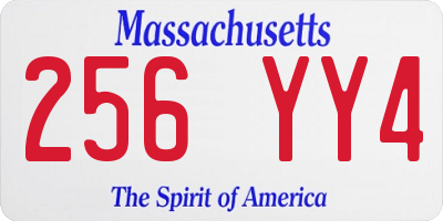 MA license plate 256YY4