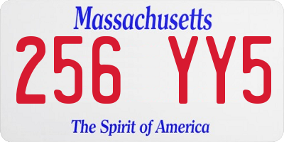 MA license plate 256YY5