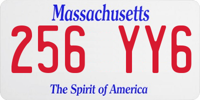 MA license plate 256YY6