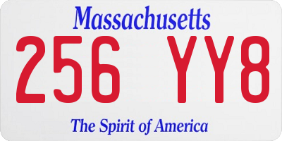 MA license plate 256YY8