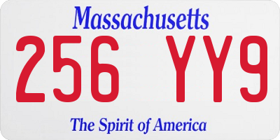 MA license plate 256YY9