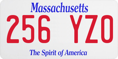 MA license plate 256YZ0