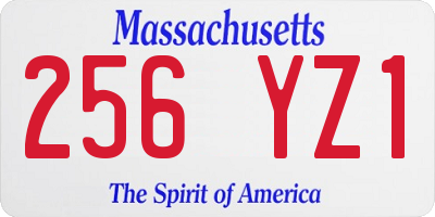 MA license plate 256YZ1