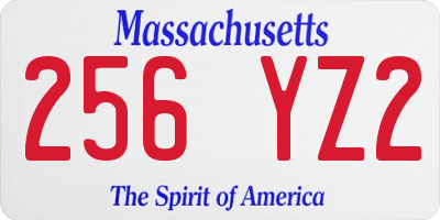 MA license plate 256YZ2