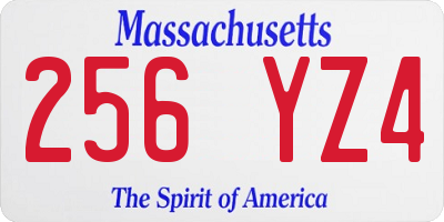 MA license plate 256YZ4