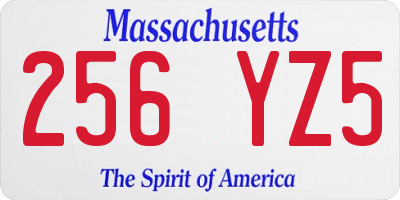 MA license plate 256YZ5
