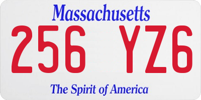 MA license plate 256YZ6