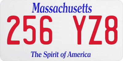 MA license plate 256YZ8