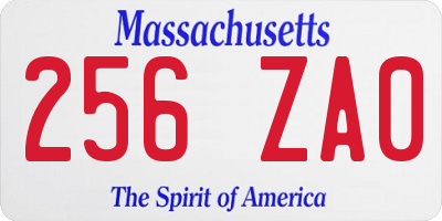 MA license plate 256ZA0