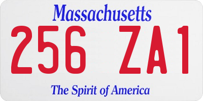 MA license plate 256ZA1