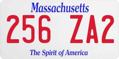 MA license plate 256ZA2