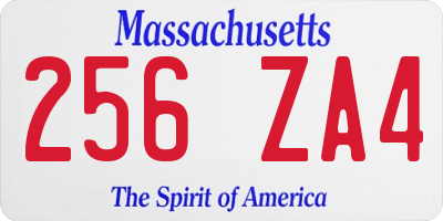 MA license plate 256ZA4