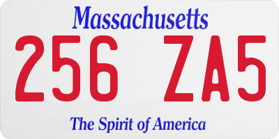 MA license plate 256ZA5
