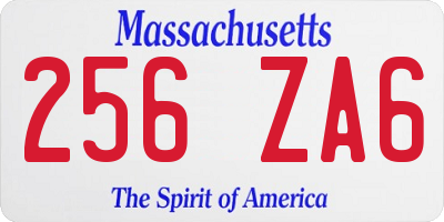 MA license plate 256ZA6