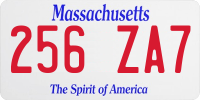 MA license plate 256ZA7