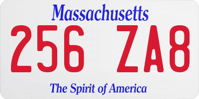 MA license plate 256ZA8