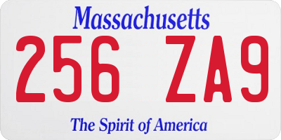 MA license plate 256ZA9