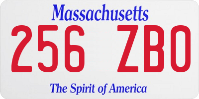 MA license plate 256ZB0