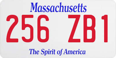 MA license plate 256ZB1