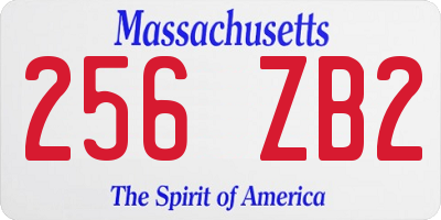 MA license plate 256ZB2