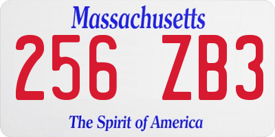MA license plate 256ZB3