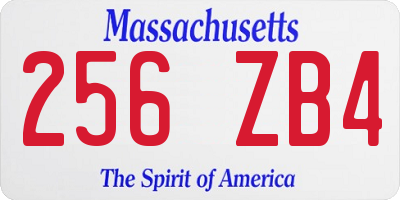MA license plate 256ZB4