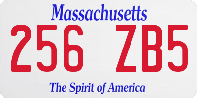 MA license plate 256ZB5