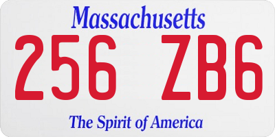 MA license plate 256ZB6