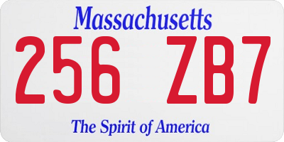 MA license plate 256ZB7
