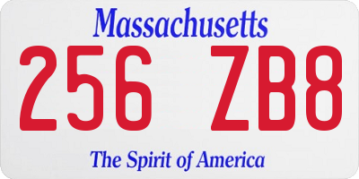 MA license plate 256ZB8
