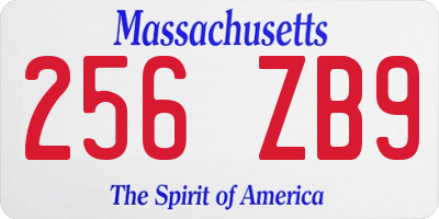 MA license plate 256ZB9