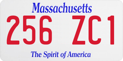 MA license plate 256ZC1