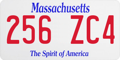 MA license plate 256ZC4