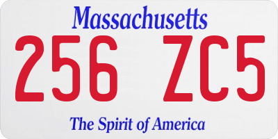MA license plate 256ZC5