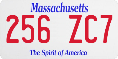 MA license plate 256ZC7