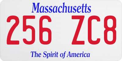 MA license plate 256ZC8