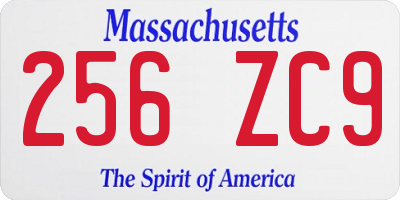 MA license plate 256ZC9