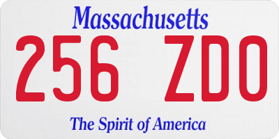 MA license plate 256ZD0