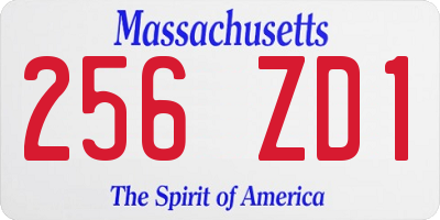 MA license plate 256ZD1