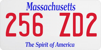 MA license plate 256ZD2
