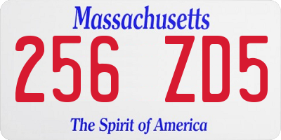 MA license plate 256ZD5