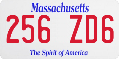 MA license plate 256ZD6