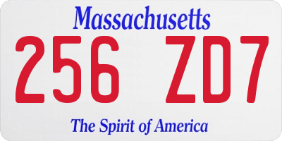 MA license plate 256ZD7