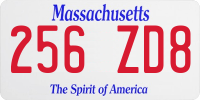MA license plate 256ZD8