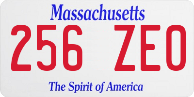 MA license plate 256ZE0