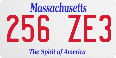 MA license plate 256ZE3