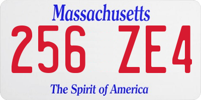 MA license plate 256ZE4