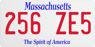 MA license plate 256ZE5